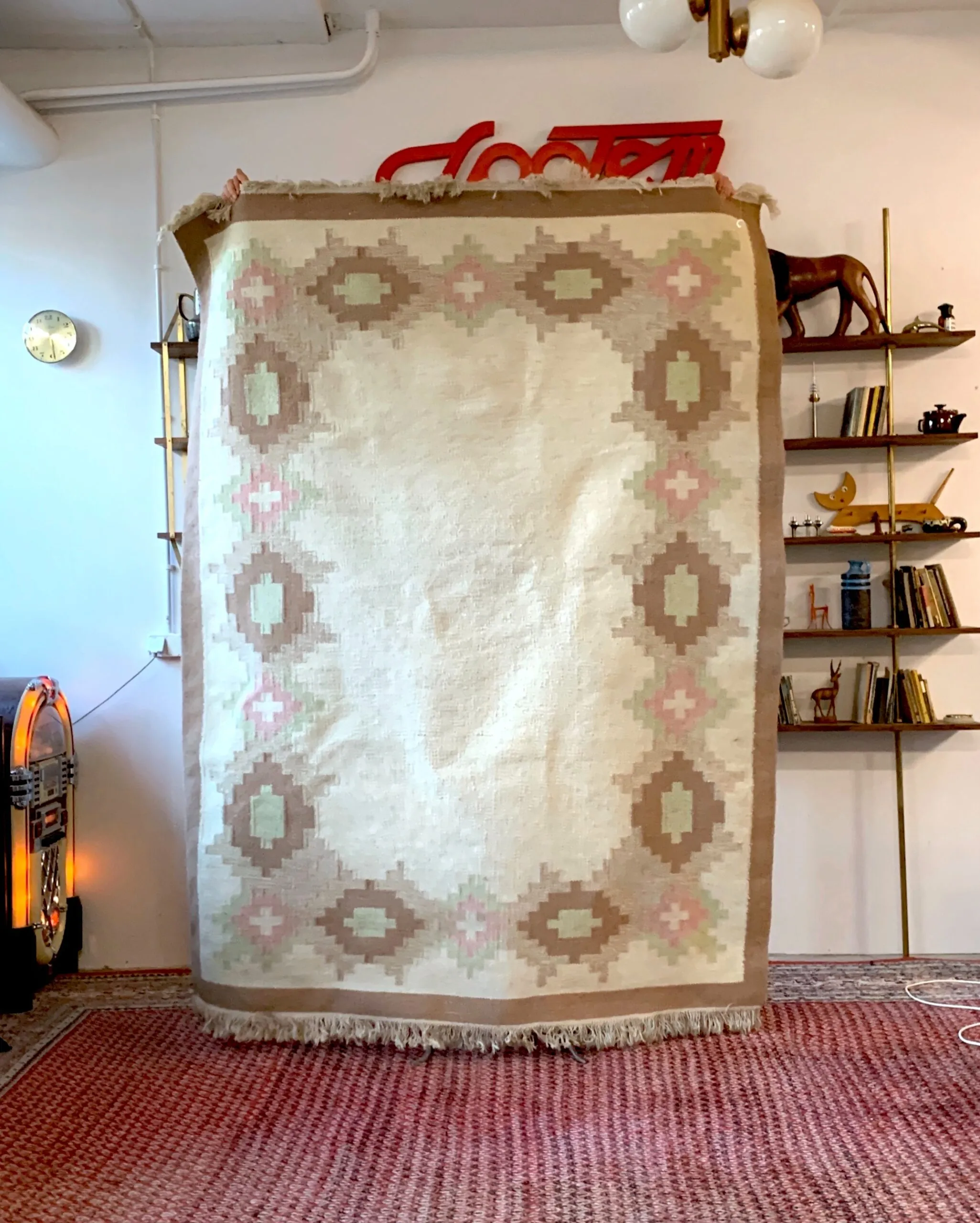 WEŁNIANY DYWAN RÖLLAKAN 1, SZWECJA, LATA 60./70., MID-CENTURY MODERN