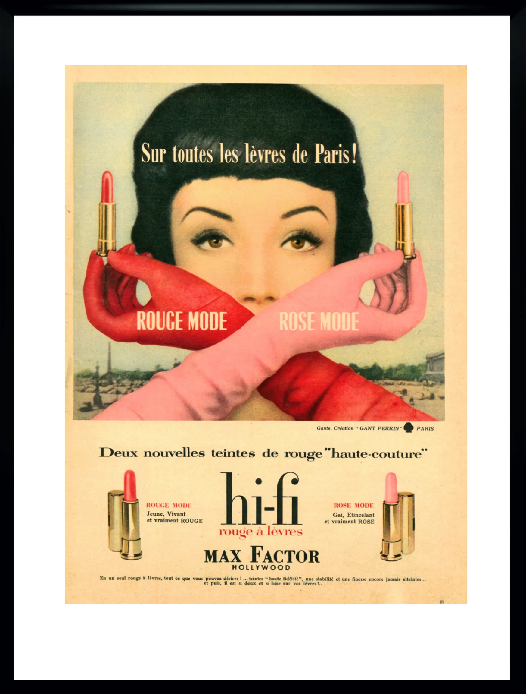 Reklama szminek MAX FACTOR, 1959 | Patyna.pl